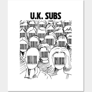 Barcode face UK SUBS Posters and Art